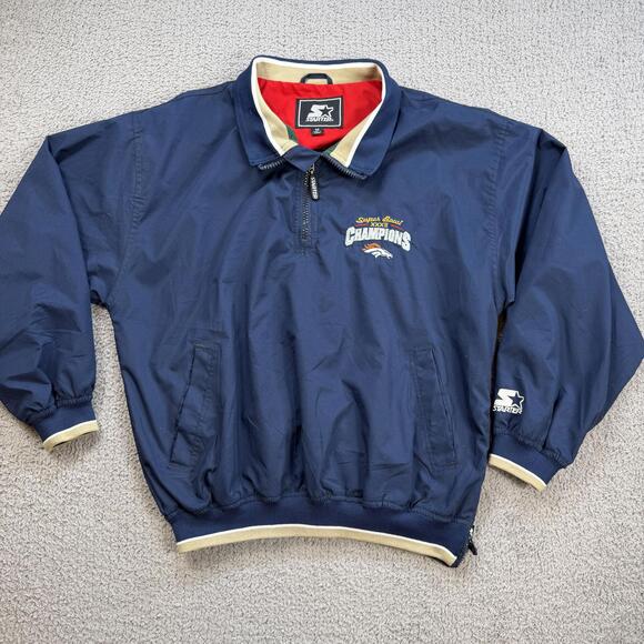 Vintage Denver Broncos Super Bowl XXXII Champions Starter Pullover Jacket Mens M